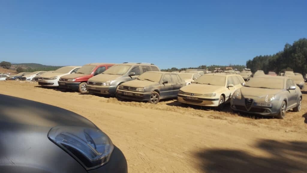 Dusty Cars in the Portuguese Desert