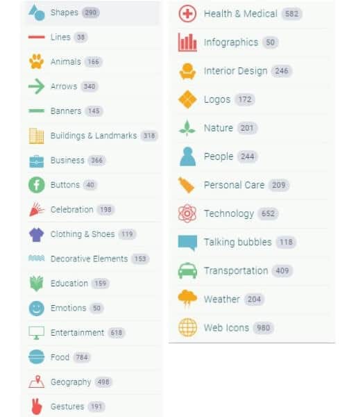 Graphic Icon Categories