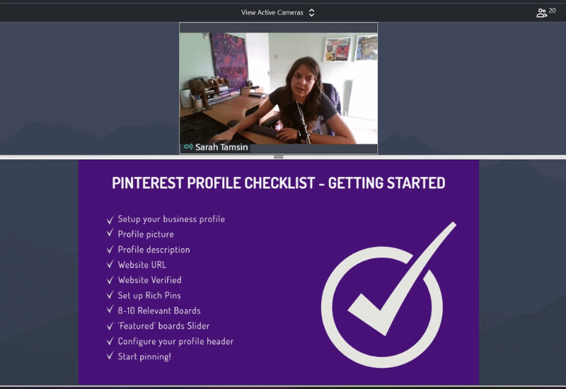 Sarah Tamsin's Pinterest Webinar - Getting started with Pinterest checklist