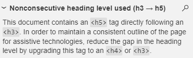 Nonconsecutive heading level used (h3-h5) 