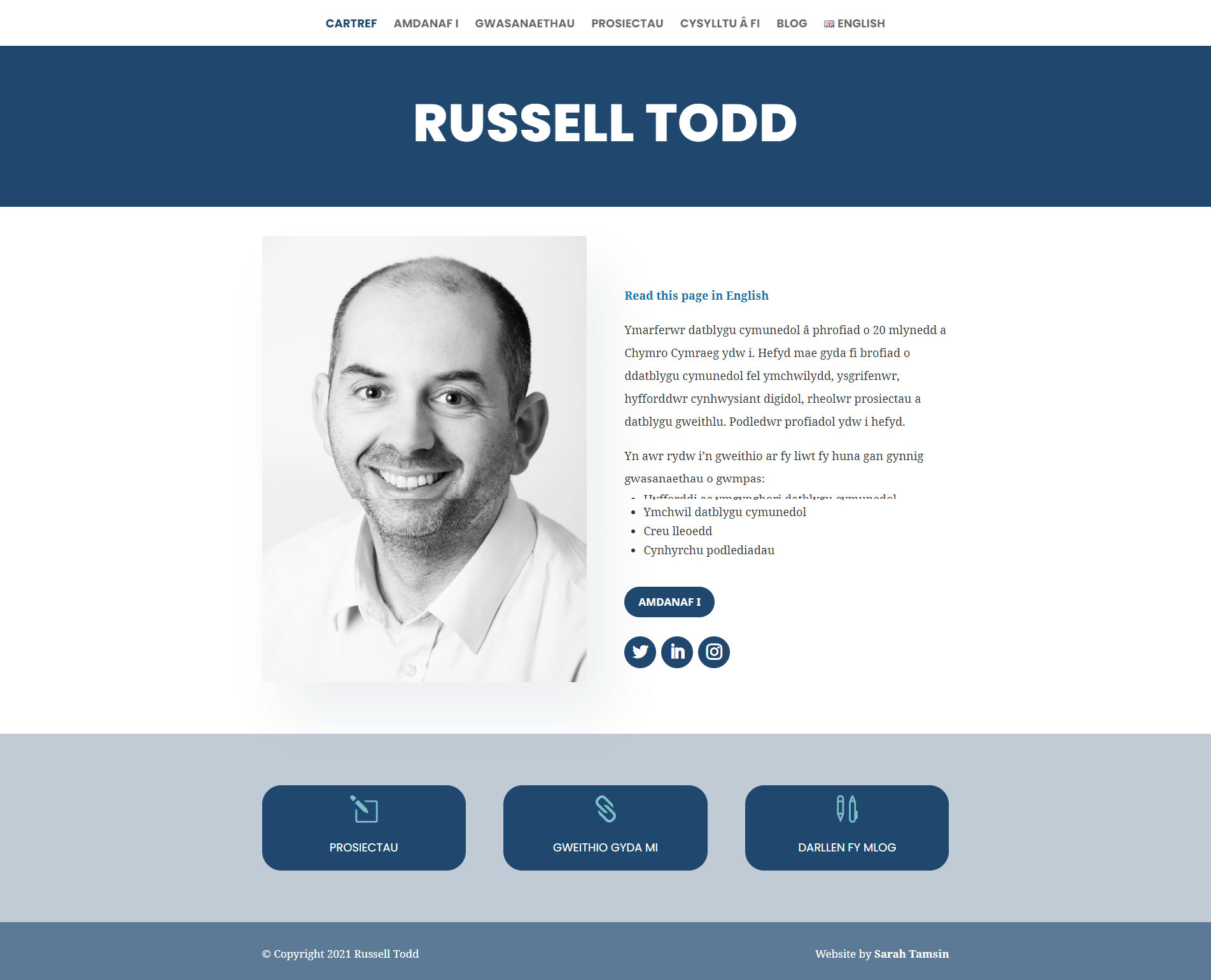 Russell Todd Web Design by Sarah Tamsin