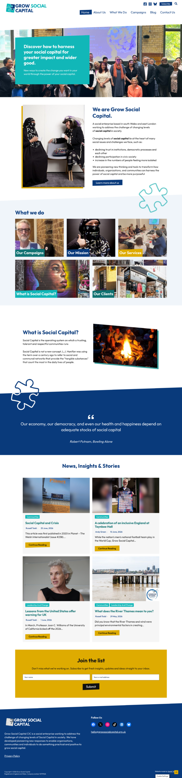 Grow Social Capital Website Design by Sarah Tamsin