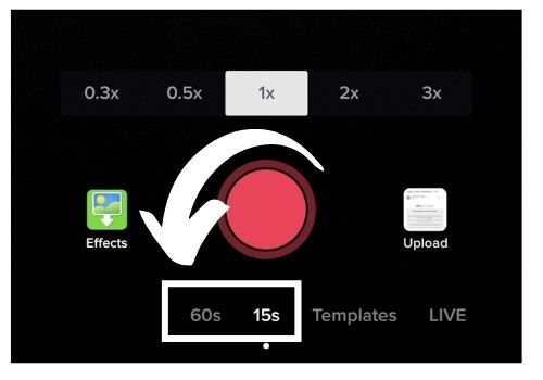TikTok Creator Tips: Choose the length first at the bottom of the record screen on the app