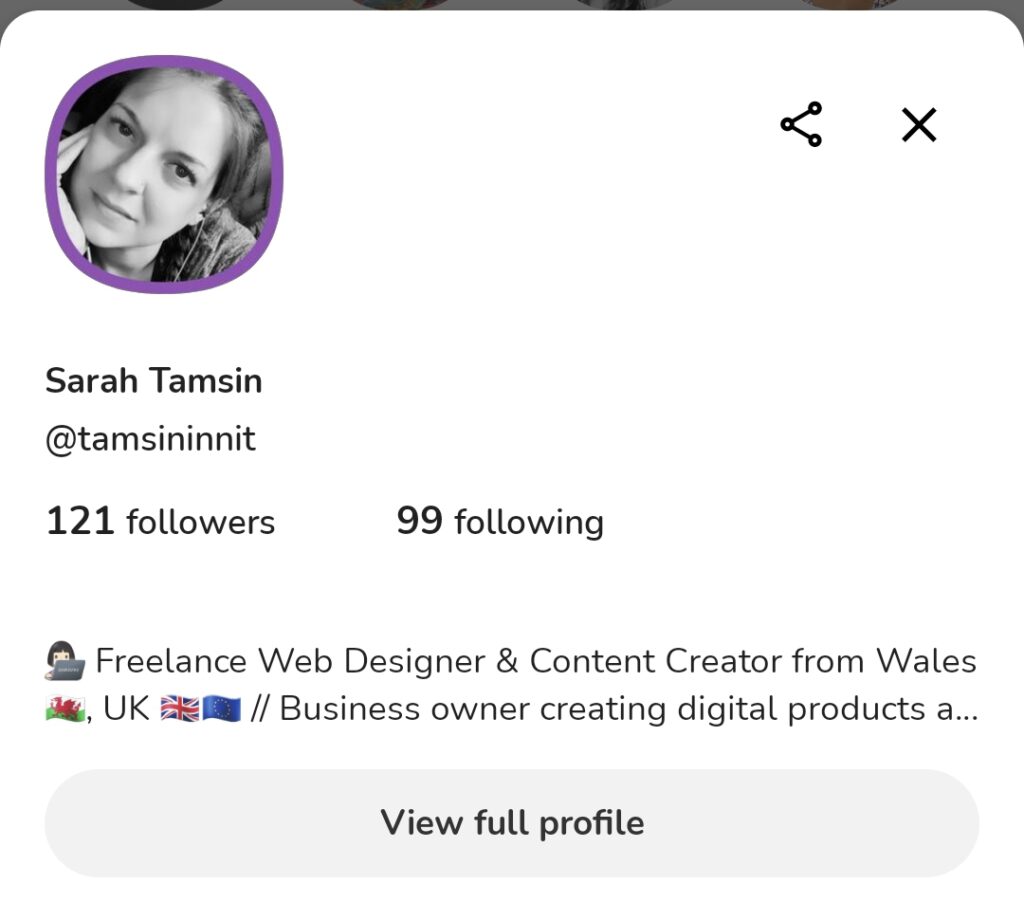 Sarah Tamsin @tamsininnit - 121 Followers - 99 Following. Freelance web designer * content creator from Wales.