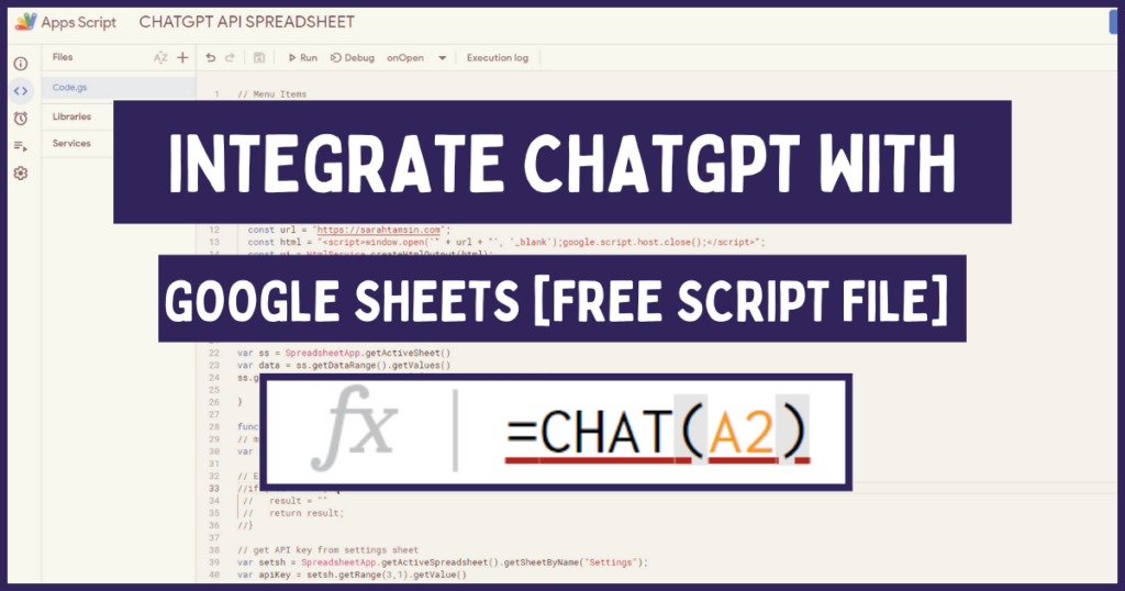 How to integrate ChatGPT with Google Sheets